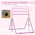 thumbnail image 3 of Qaba Folding Gymnastics Bar for Kids with Shock Absorption, Adjustable Gymnastics Horizontal Bar, Gymnastics Kip Bar for Home Use, Pink, 3 of 9