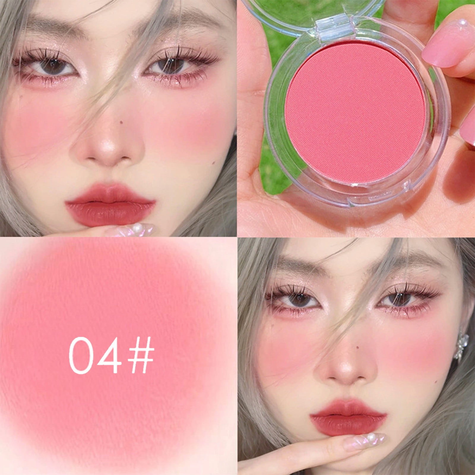 QWANG Powder Blush Soft And Puffy Cheek Longlasting Blush Natural