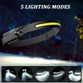 thumbnail image 2 of Linterna frontal LED impermeable y recargable por USB, linterna frontal ligera con sensor de movimiento para correr, pescar, hacer senderismo y andar en bicicleta., 2 of 5