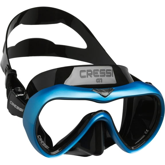Cressi A1 Anti-Fog Mask - Black/Blue - Clear Lens