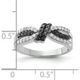 thumbnail image 5 of Sterling Silver Polished Black & White Diamond Knot Ring (Size 7) Made In Thailand qr3024-7, 5 of 5