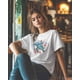 thumbnail image 5 of Womens Tops Sea Turtle Blue Cotton Short Sleeve Round Neck T-Shirt Trendy Comfortable, Pink Floral Watercolor, 5 of 7