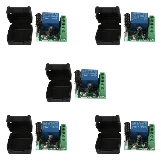 5X DC 12V 1CH 433MHz Interruptor de Control Remoto Inalambrico Universal Receptor de Rele de RF 433 MHz Modulo
