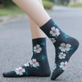 thumbnail image 5 of 5 Pairs Womens Cute Flower Patterned Funny Novelty Cotton Crew Socks, 5 of 8