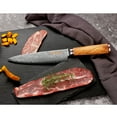 thumbnail image 7 of YOUSUNLONG Chef's Knife 8 inch - Gyuto Kitchen Knives Damascus Steel Italian Olivewood with Leather Sheath, 7 of 7