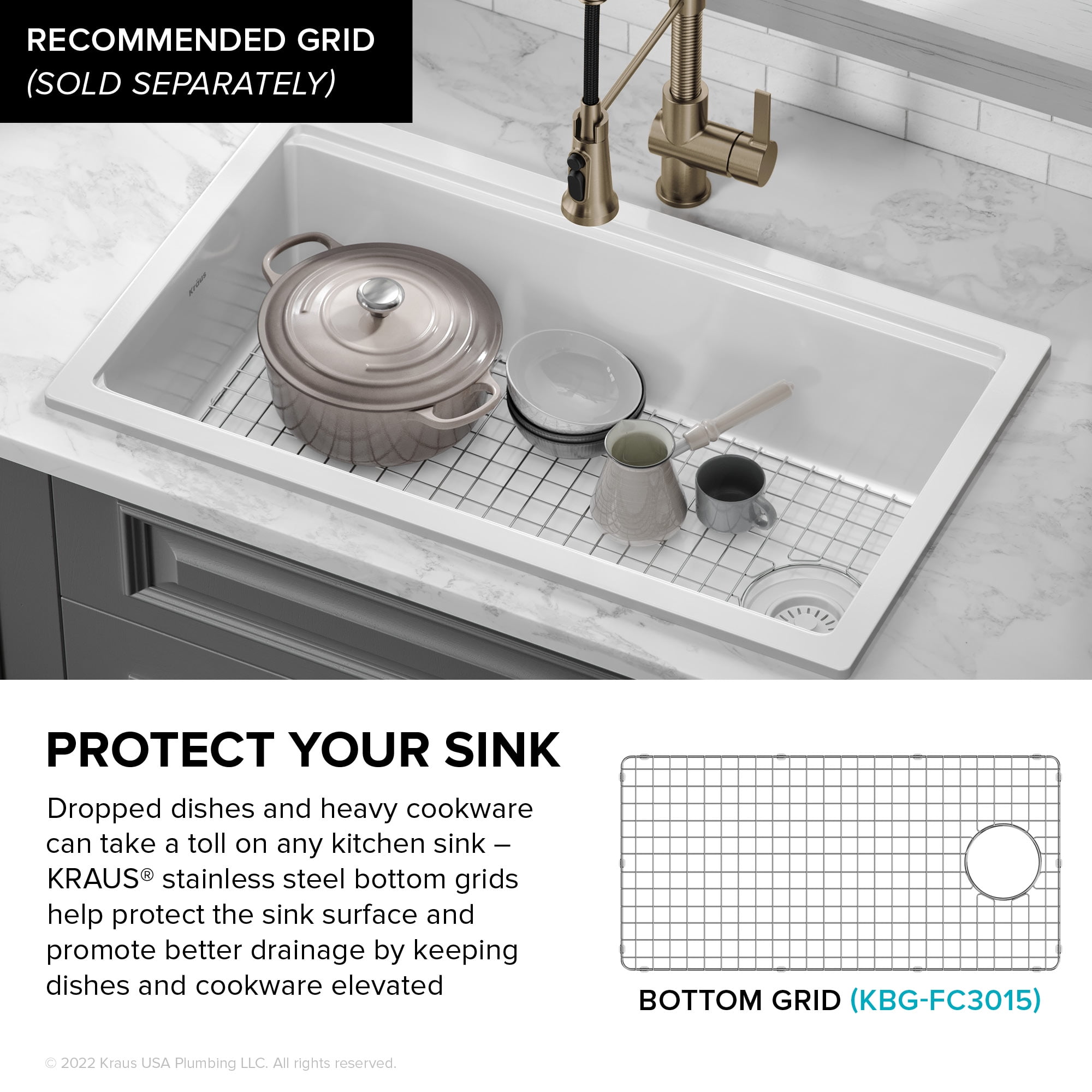 KRAUS Matte Grey 33 Fireclay Workstation Kitchen Sink — DirectSinks