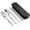 Silver, variant on Five-piece travel cutlery set with storage box, suitable for work, portable and reusable travel cutlery set, fork and spoon set, suitable for picnics, camping, leisure travel, men's lunchbox, black.