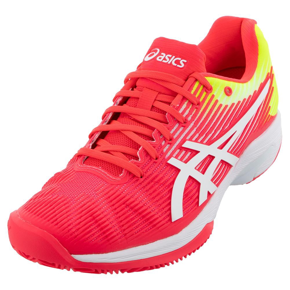 Asics Women`s Solution Speed FF Clay Tennis Shoes Laser Pink and White