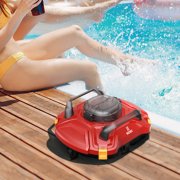 Cordless Robotic Pool Vacuum Automatic Pool Cleaner Self-Parking IPX8 red