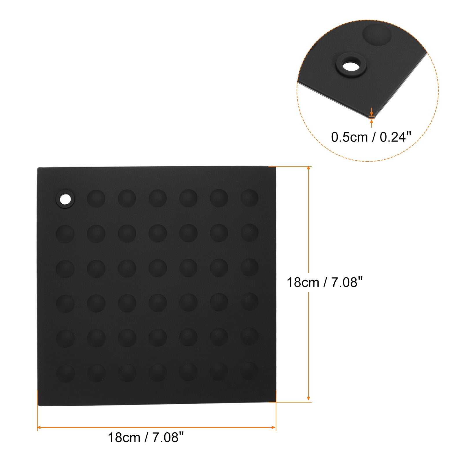 Unique Bargains 4pcs Silicone Trivet Pot Holder for Kitchen Heat Resistance Table Pad Trivet Placemats-Black