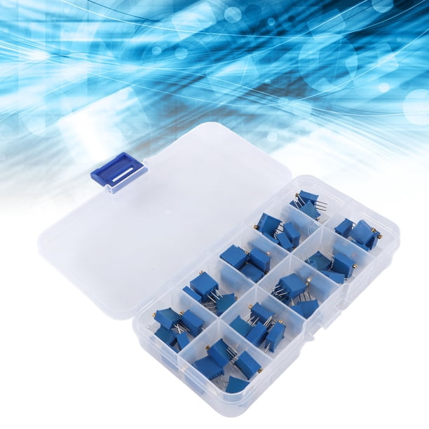 Potenciómetro De Resistencia, Potenciómetro De Plástico Ajustable Azul 3296W 500 1K 2K 5K 10K 50 Piezas Para TV