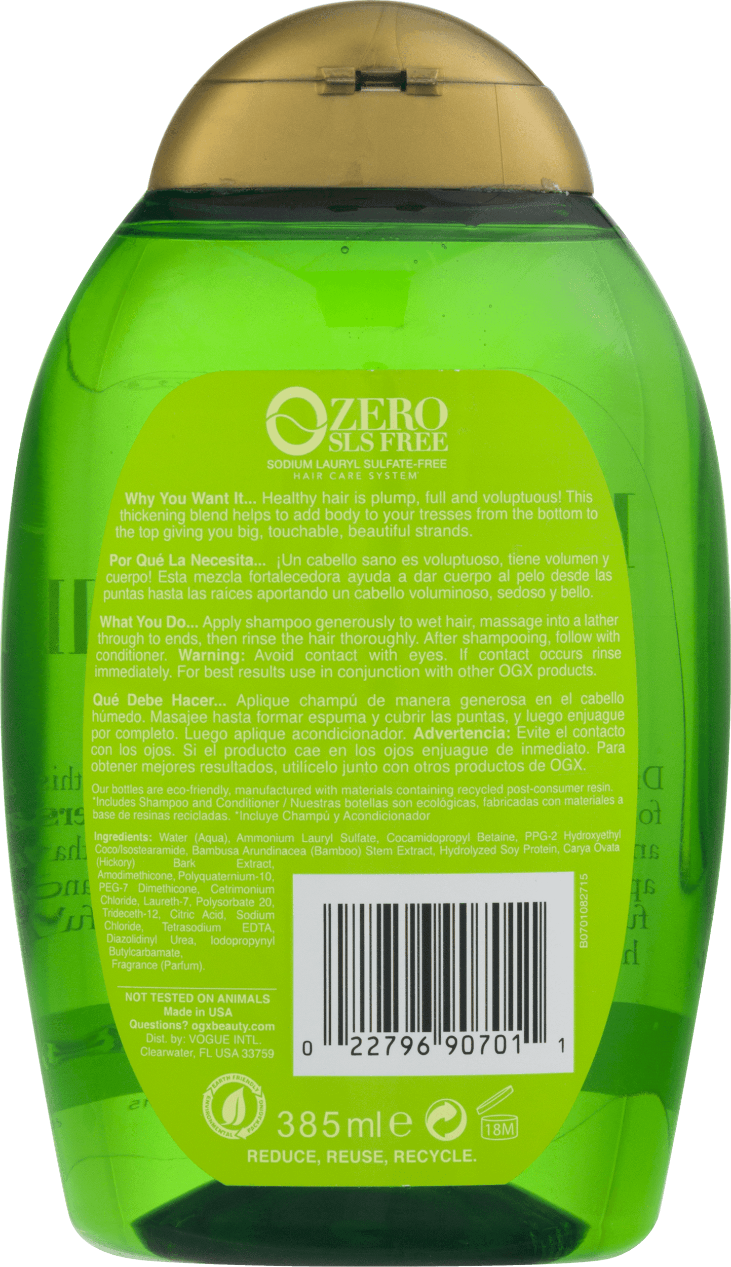 OGX Strength & Body Bamboo Fiber-Full Shampoo, Oz -