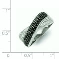 thumbnail image 2 of Designer Sterling Silver Rhodium Black & White Cz Crossed Ring Made In China -Jewelry By Sweet Pea Creations, 2 of 2