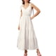 thumbnail image 1 of Vestido con escote en V, tirantes ajustables y dobladillo fluido con estampado de lunares - Blanco, talla S Summer Chic, 1 of 5