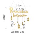 thumbnail image 2 of Clearance Sale!Eid Mubarak Ramadan Kareen Decor,Islam Moon Star Alphabet Pendant Wooden Craft,Wind Light Shape Pendant Ornament for Bedroom Livingroom Home Door Hanging Decor, 2 of 3