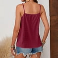 thumbnail image 7 of Gamivast V Neck Camisole for Women Summer Sleeveless Tank Tops Eyelet Lace Trim Spaghetti Strap Shirts Casual Flowy Basic Cami Blouses for Daily Vacation Wear Hot Pink XXL, 7 of 7