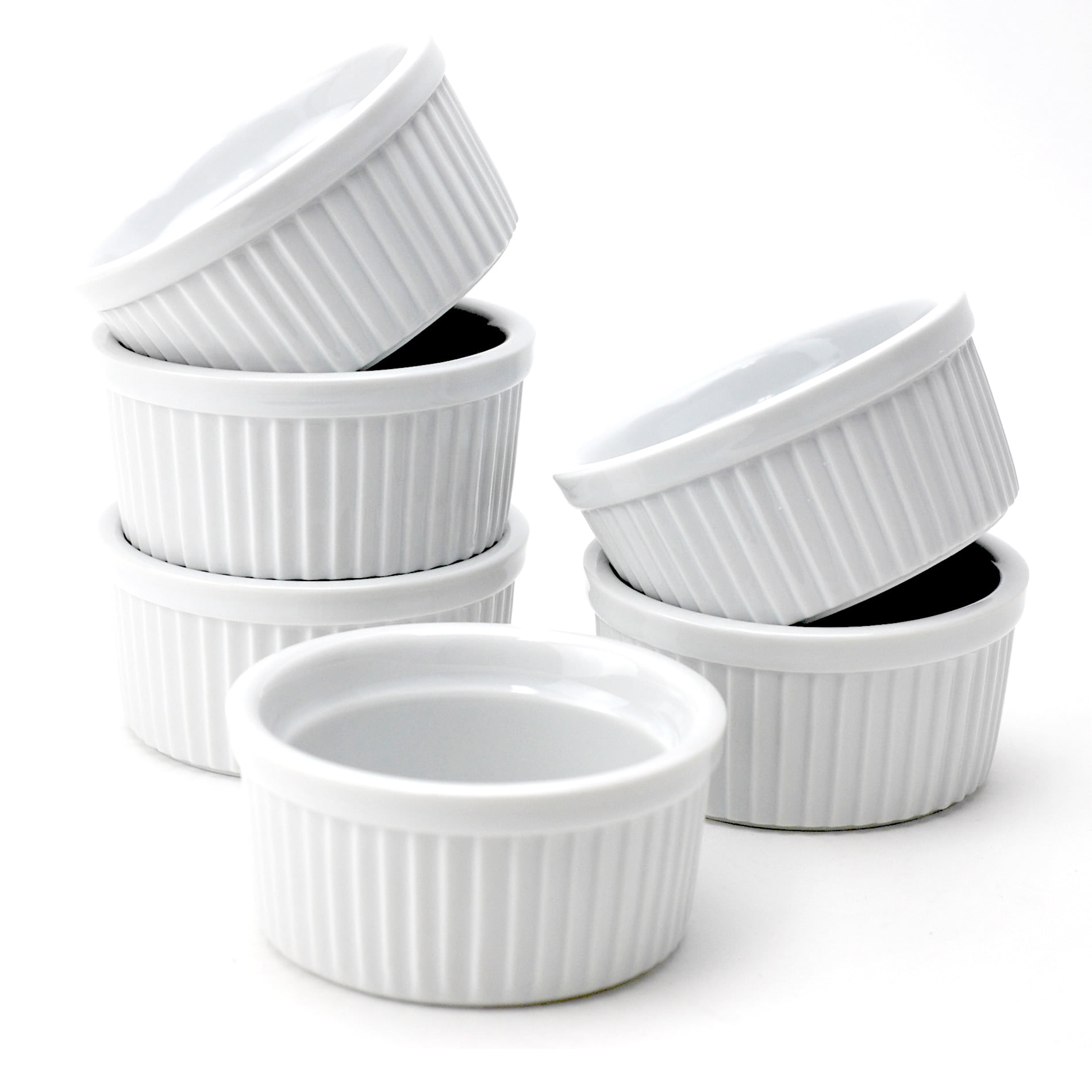 Ramekins,Small White Porcelain Ramekin Set Soup Ramekins,4 Oz Set Of