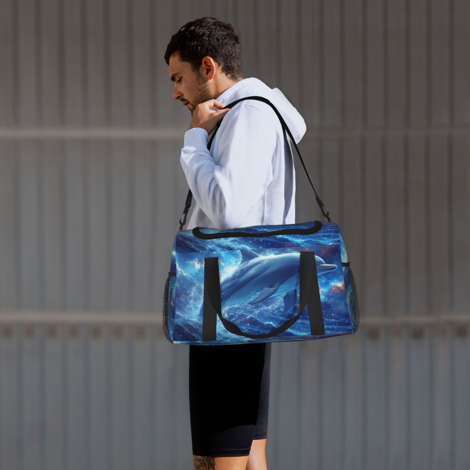 Fuzoiu Beautiful Ocean Dolphin Print Travel Duffle Bag,Carry On Tote Bags,Duffel Bag,Sport Gym Bag, Hospital Bag for Labor and Delivery, Overnight Bag,Luggage Bag