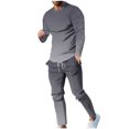 thumbnail image 3 of UVEASISHA Gradient Tracksuits for Men Long Sleeve Sweatsuit Pullover Crewneck Sweatshirt and Sweatpant 2 Piece Jogging Outfits Sales Today of The Day, 3 of 8