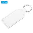 thumbnail image 3 of Uxcell Leather Keychain Blanks, 8 Pack PU Leather Key Fob with Key Rings, White, 3 of 6