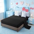 thumbnail image 3 of Erosebridal Dreamy Princess Bowknot 7-Piece Twin Bedding Sets,Black Bowtie Ribbon Bedding Comforter Set For Kids,Pink Reversible, 3 of 7