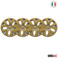 thumbnail image 4 of OMAC 15 Inch Hubcaps Wheel Rim Cover Glossy Grey with Yellow Insert 4pcs Set, 4 of 7