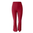 thumbnail image 4 of EDFBUYKRS Female Women Pants Casual Black Wide Leg Dress Pants for Women Petite Bootcut Dress Pants for Women Solid High Waisted Straight Pant Regular Business Casual Work Trousers with Pockets S, 4 of 7
