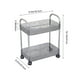 thumbnail image 3 of Estantería de almacenamiento rodante de 2 niveles, carrito organizador de plástico transparente con ruedas para cocina, baño, sala de estar, armario de almacenamiento multiusos., 3 of 6