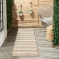thumbnail image 5 of Nourison Positano Modern Stripes Flatweave Outdoor Rug Beige Ivory 2' x 6', 5 of 11