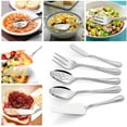 thumbnail image 4 of 65-Piece Silverware Utensils Collection with Serving Utensils, Premium Stainless Steel Flatware Cutlery Designed for 12, Pearled Edge Tableware Cutlery for Home Restaurant Party, Mirror Finish, Dishwa, 4 of 5