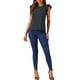 thumbnail image 2 of Blusa de manga corta redonda para mujer Inspire Chic, casual de verano, color negro, talla S, 2 of 5