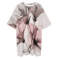 thumbnail image 3 of Contemporary Pink Flower Gray Sleepshirts For Sleeping Travels Loose Sleepdress Pajama Dress Soft Nightdress Sleepwear, 3 of 7