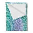 thumbnail image 2 of Ethnic Soft Flannel Fleece Throw Blanket, Traditional Oriental Mandala Yantra Geometry Pattern, Cozy Plush for Indoor and Outdoor Use, 50" x 70", Purple Green, by Ambesonne, 2 of 5