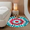 thumbnail image 4 of Round Rug 5ft Area Rug, Abstract Minimalist Boho Terracotta Area Rugs for Living Room Bedroom, Aesthetic Vintage Floor Mat Non-Slip Non-Shedding Carpet Indoor Accent Rugs, 4 of 9