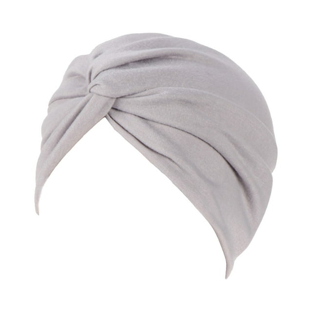 Sonducket Turbante musulmán Hijabs Caps Frente Color Turbantes Sombrero Indian Bonnet Plisado Elasticidad Chemo Mujeres Headwear gris claro Type3 NO3 Sonducket AP010748-08B