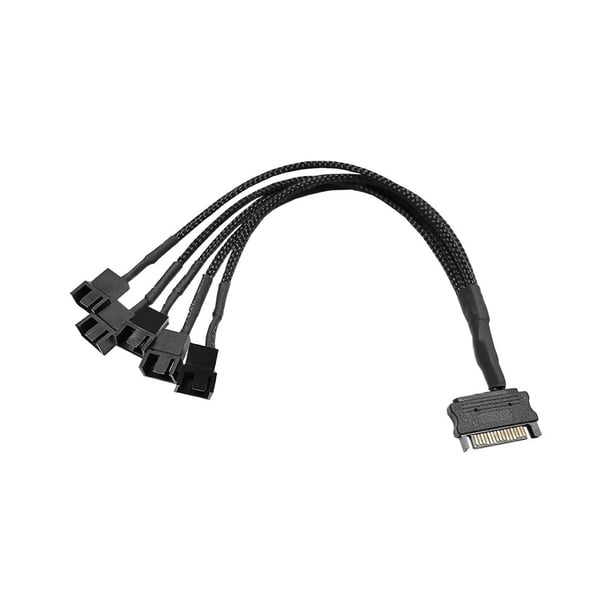 PC Fan Splitter Cable de alimentación SATA a 4Pin Cooler Ventilador Extensión Cable de alimentación JShteea Nuevo