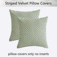 thumbnail image 7 of Holzlrgus 2 Packs Light Green Decorative Throw Pillow Covers 18x18 Inch for Living Room Couch Bed Sofa, Soft Striped Corduroy Square Cushion Case 45x45 cm, Rustic Farmhouse Boho Home Decor, 7 of 7
