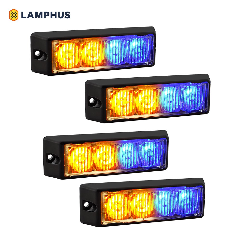 LAMPHUS SolarBlast SBLH04 LED Strobe Grille Flashing Lights [22 Modes