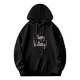thumbnail image 3 of Women's Long Sleeve Hoodie Pullover with Front Pocket ' Happy Birthday ' Cursive Design Surrounded by Colorful Dots, 3 of 7