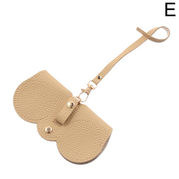 Bolsa de gafas de sol de PU de gran valor con patrón de lichi, bolsa para gafas de muñeca, estuche para gafas de sol colgante