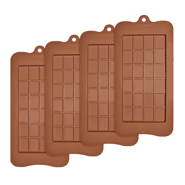 Moldes para chocolate, juego de 4 paquetes de moldes para barras energéticas y proteínas de silicona antiadherentes de calidad alimentaria