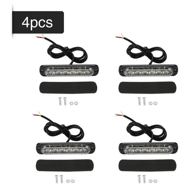 Warning Flashing Lightbar, High Visibility 19 Modes Heat Dissipation 6Pcs LEDs PC Lens Emergency Strobe Lights Universal For Cars Trucks Trailers