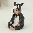 thumbnail image 6 of Odeerbi Infant Boys Girls Animal Dress Up Clothes Flannel Fleece Jumpsuits Winter Thermal Hooded Rompers Infant Cute Bodysuit Long Sleeve Hooded Onesie Infant Clothes Dark Gray, 6 of 9