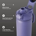 thumbnail image 2 of TAL 28oz Stainless Steel Ranger Push Lock Lid Water Bottle, Purple, 2 of 8