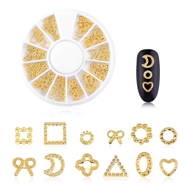 Accesorios para decoración de uñas, decoración de uñas con forma de estrella y aleación hueca, puntas para decoración de uñas, rueda de manicura, aireador para acuario.