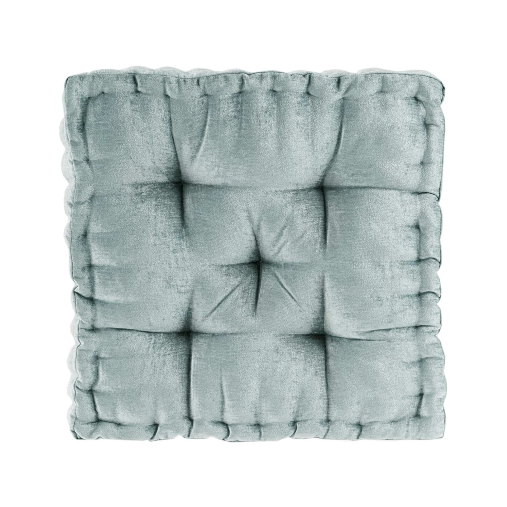 20x20 Inch Tufted Chenille Floor Cushion Pillow, Scalloped Edge Textured Polyester Square Throw Pillow with Hypoallergenic Polyester Filling, Vacuum Compressed Pack for Sofa Bedroom Home Decor