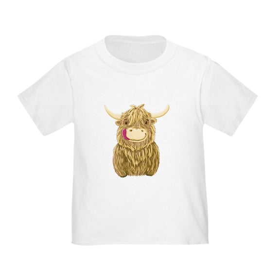 CafePress - Happy Highland Cow T Shirt - Cute Toddler T-Shirt, 100% Cotton
