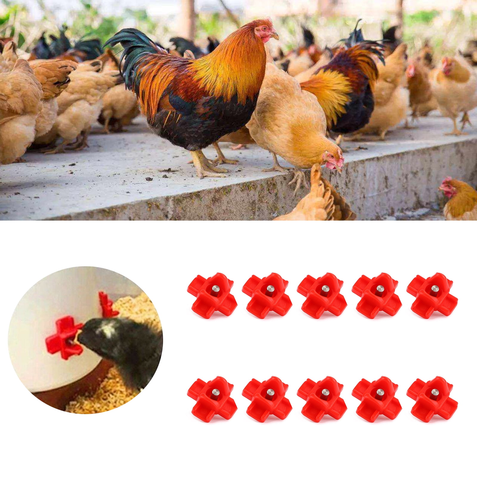 10x Horizontal Side Mount Poultry Duck Nipplers Waterer Automatic Feeder