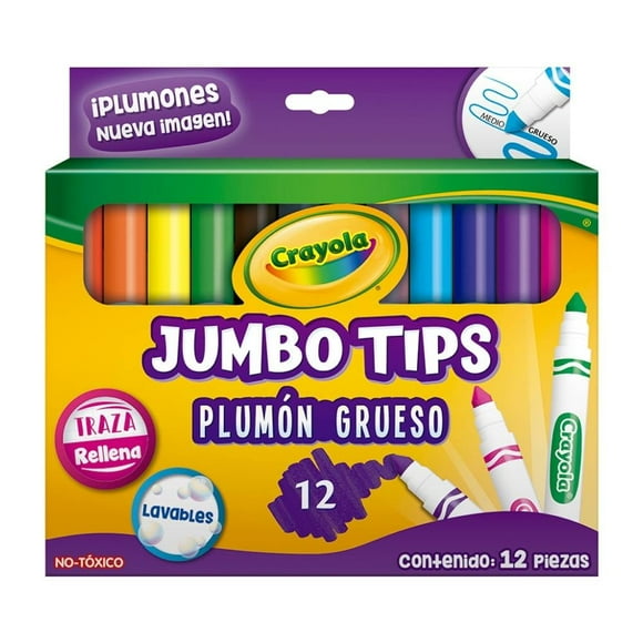 Plumones Crayola lavables punto mediano grueso 8 piezas