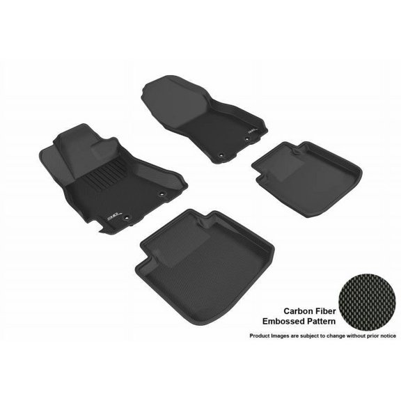 3D MAXpider 2015-2019 Fits Subaru Legacy Outback Kagu 1st Row 2nd Row Black Carbon Fiber Embossed Pattern Floor Mat L1SB01301509